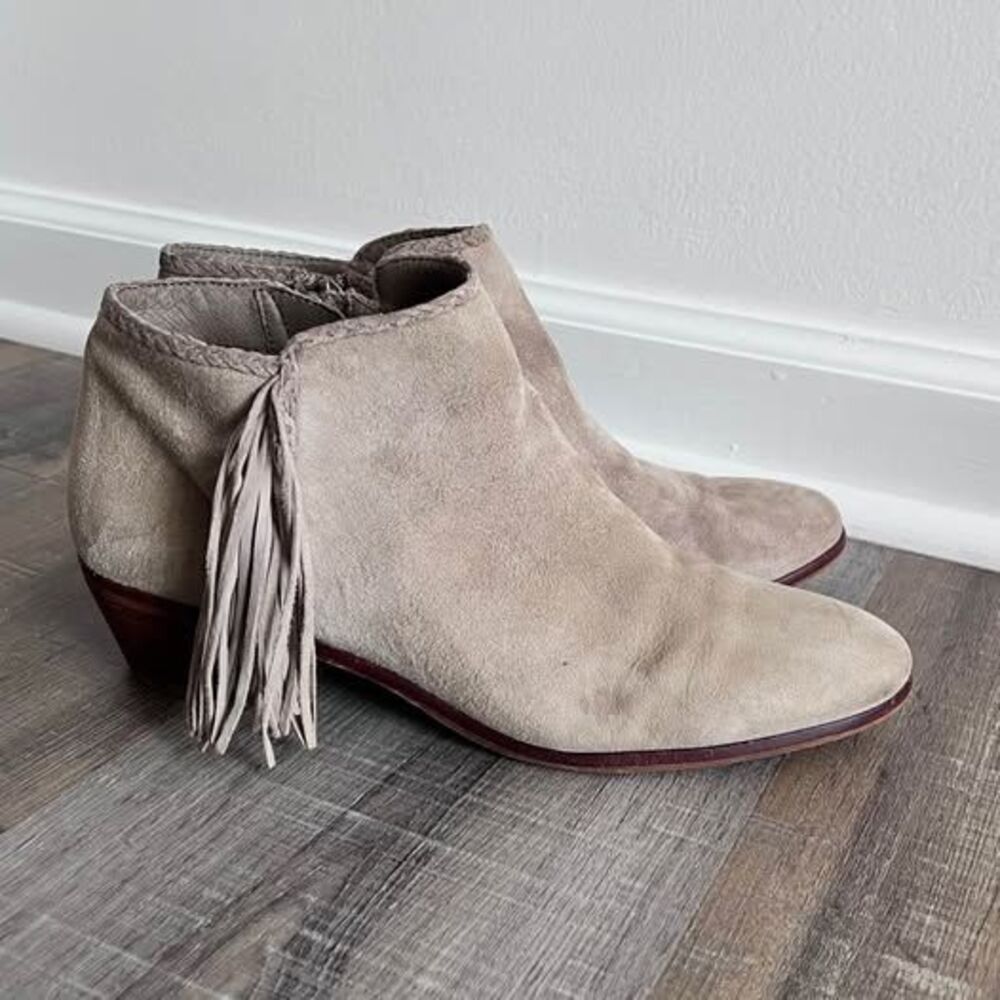 Sam Edelman Women’s Size 9.5 Tan Real Suede Leather Ankle Boots Western Fall